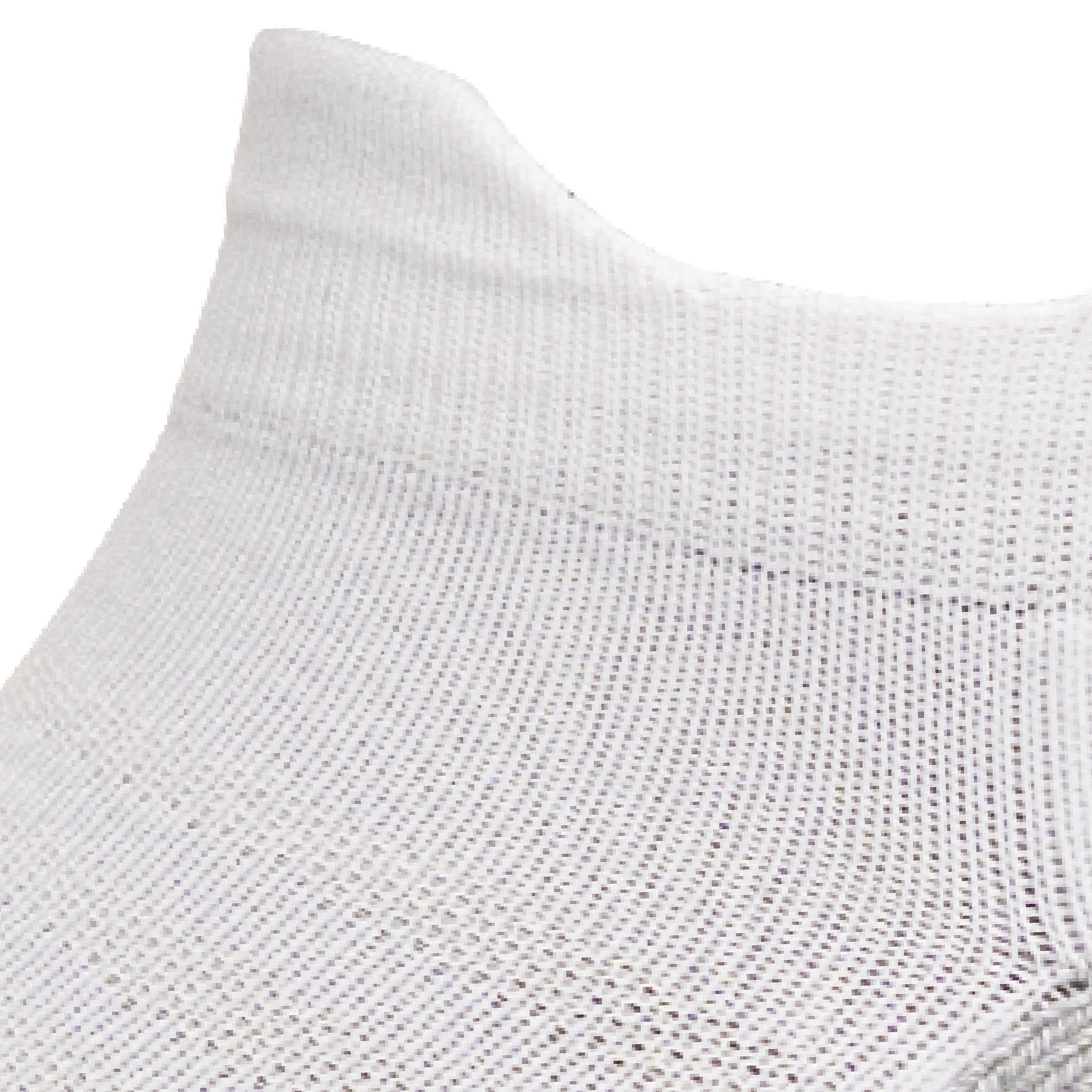 Close up view of mesh on Lightfeet Performance White Ankle Sock
