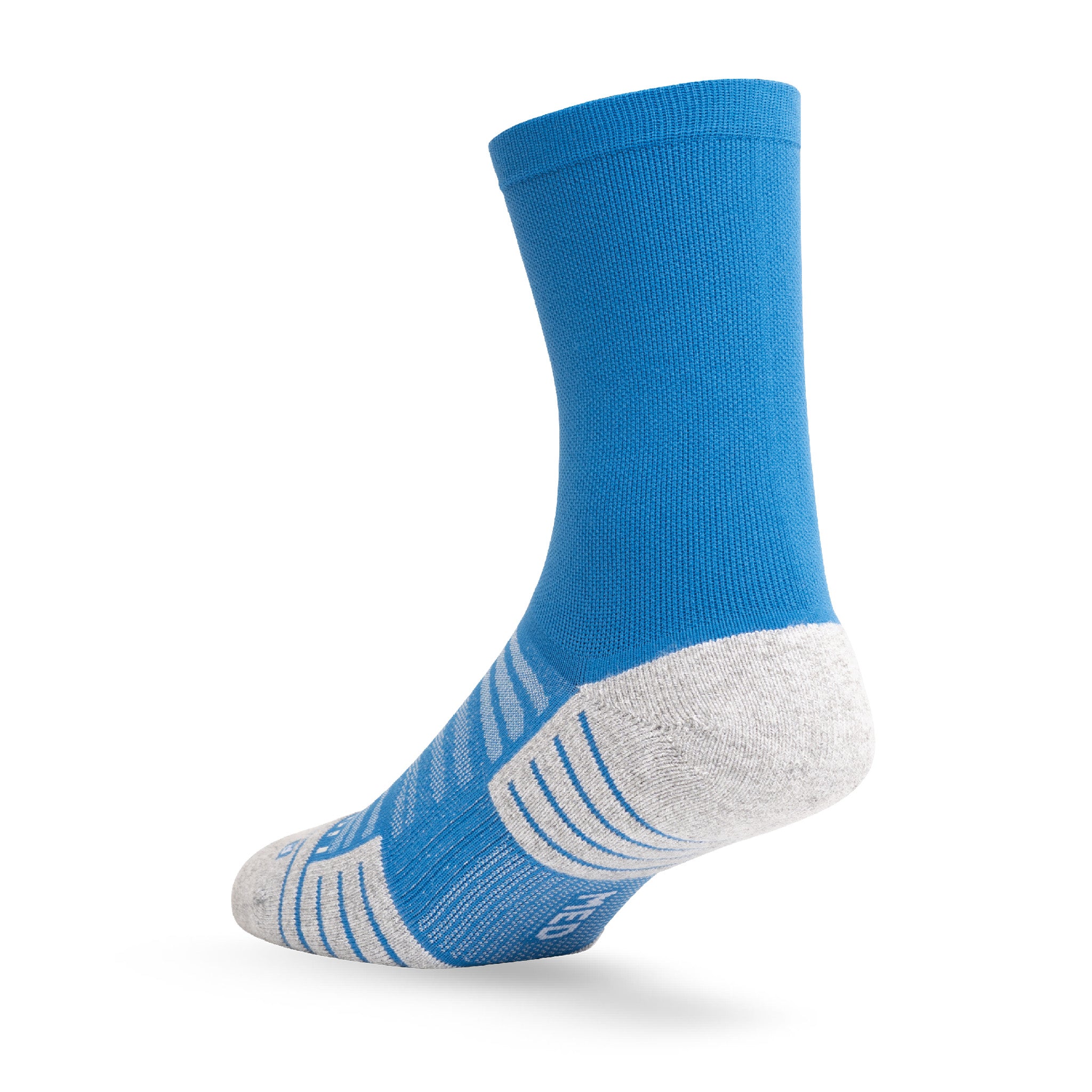 Heel view of Lightfeet Performance Blue Half Crew Sock