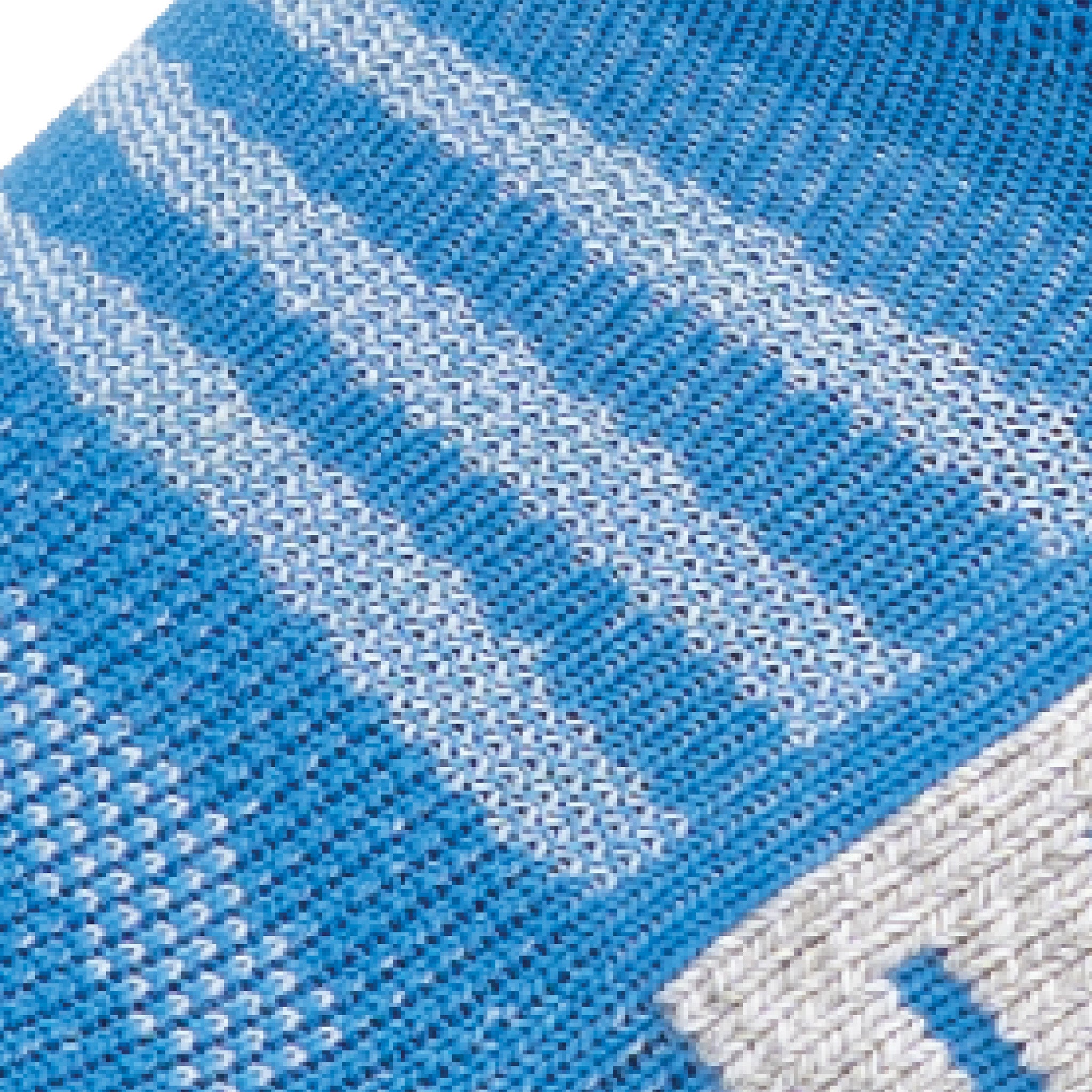 Close up view of mesh on Lightfeet Performance Blue Half Crew Sock