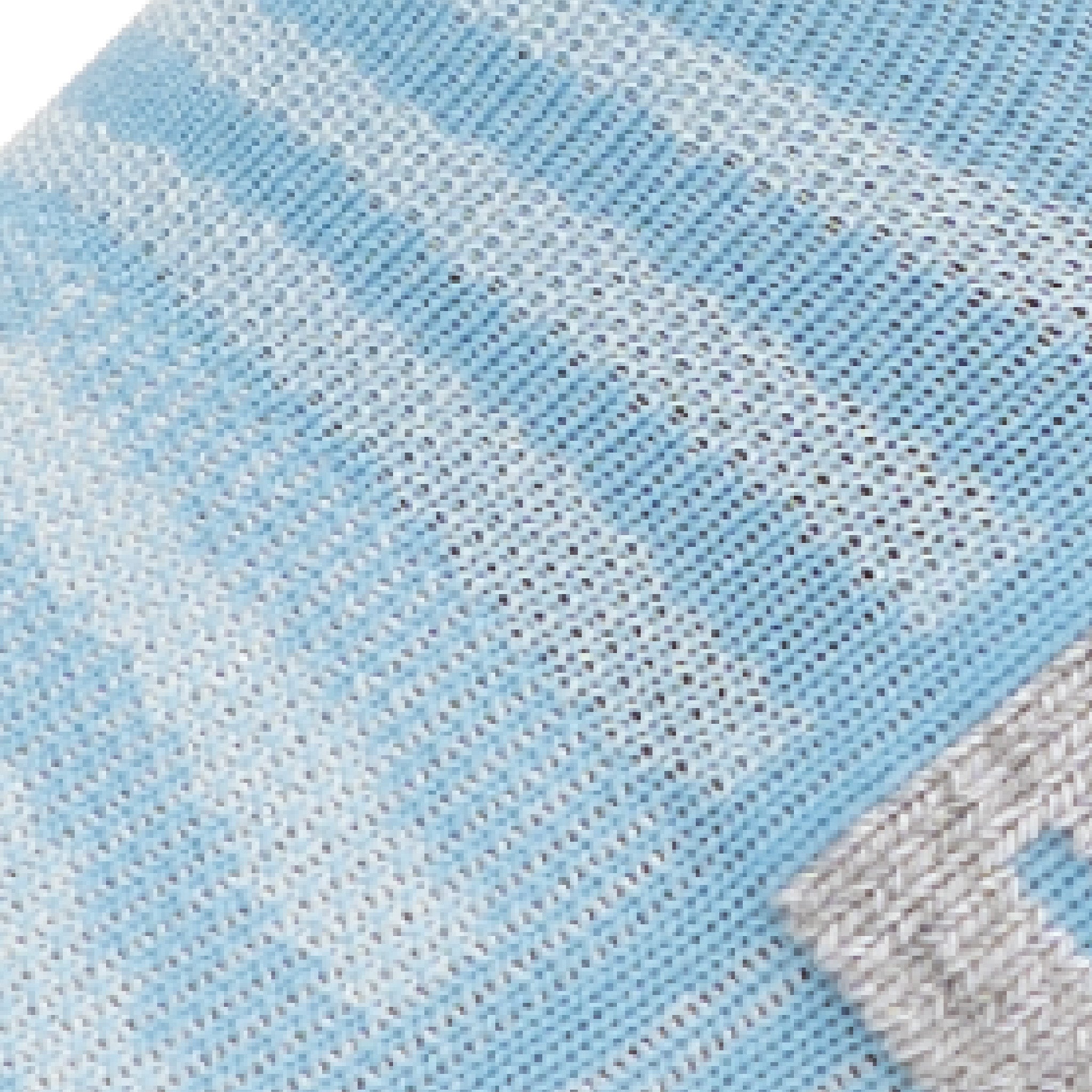 Close up view of mesh on Lightfeet Performance Soft Blue Half Crew Sock
