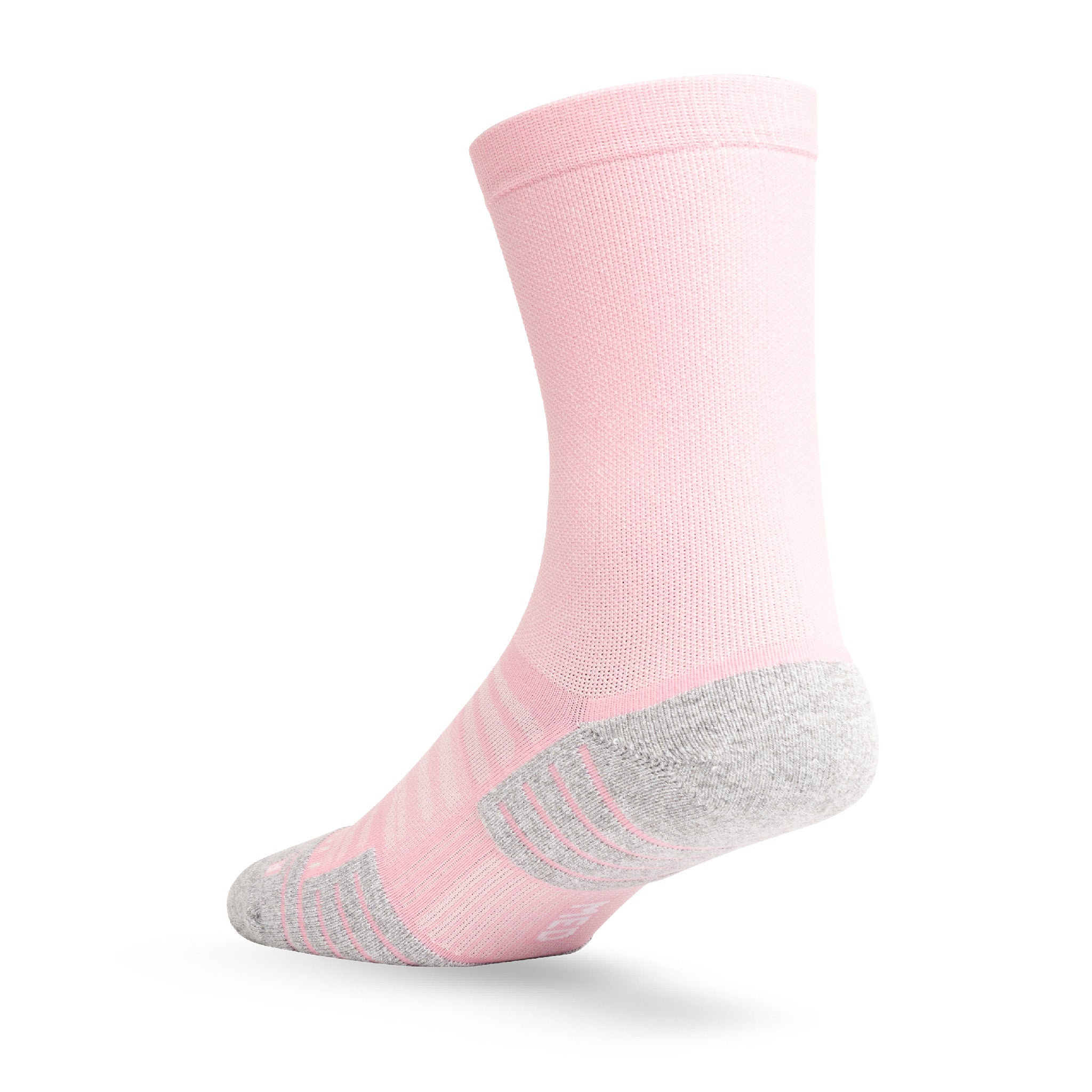 Heel view of Lightfeet Performance Soft Pink Half Crew Sock