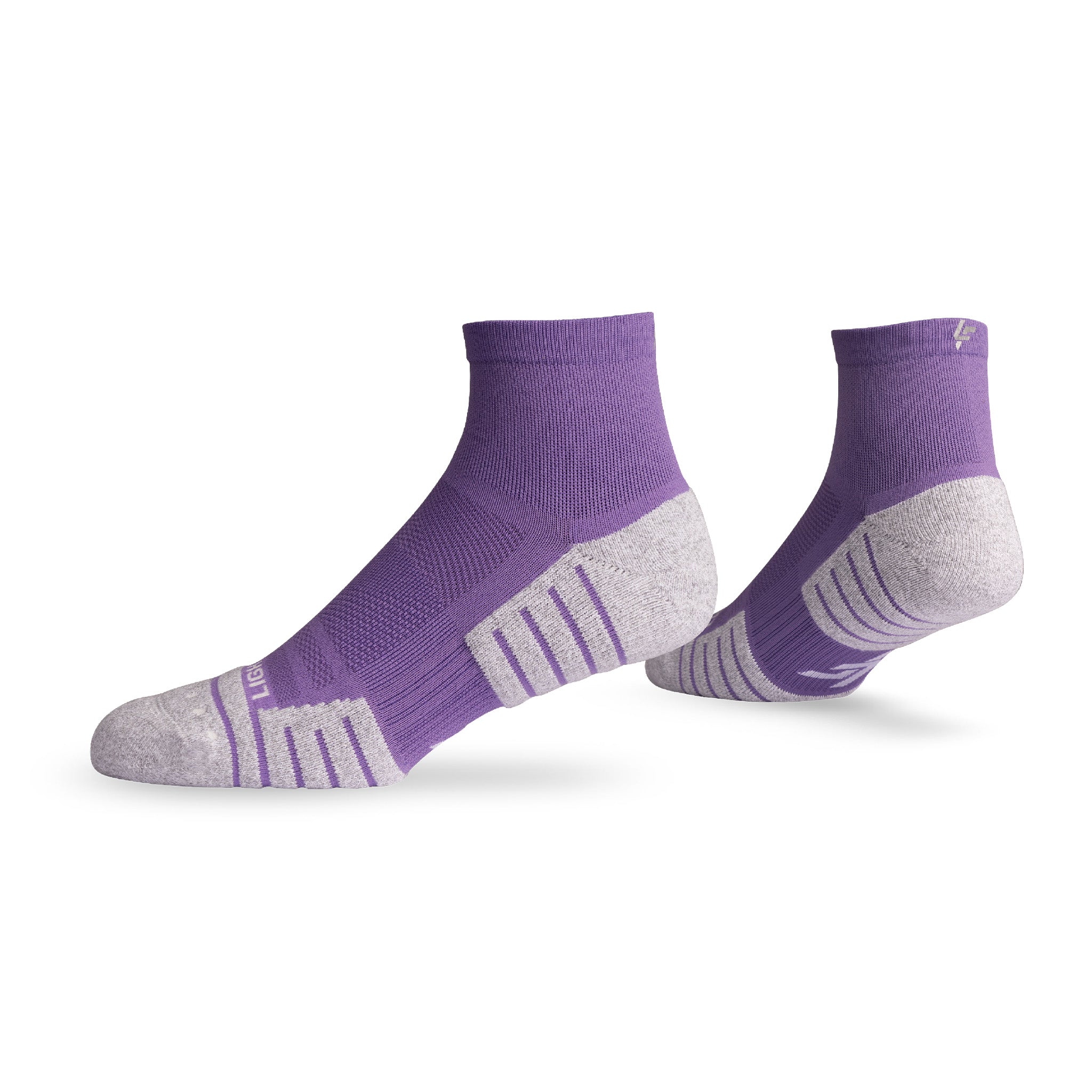 Pair of Lightfeet Performance Violet Quarter Crew Socks
