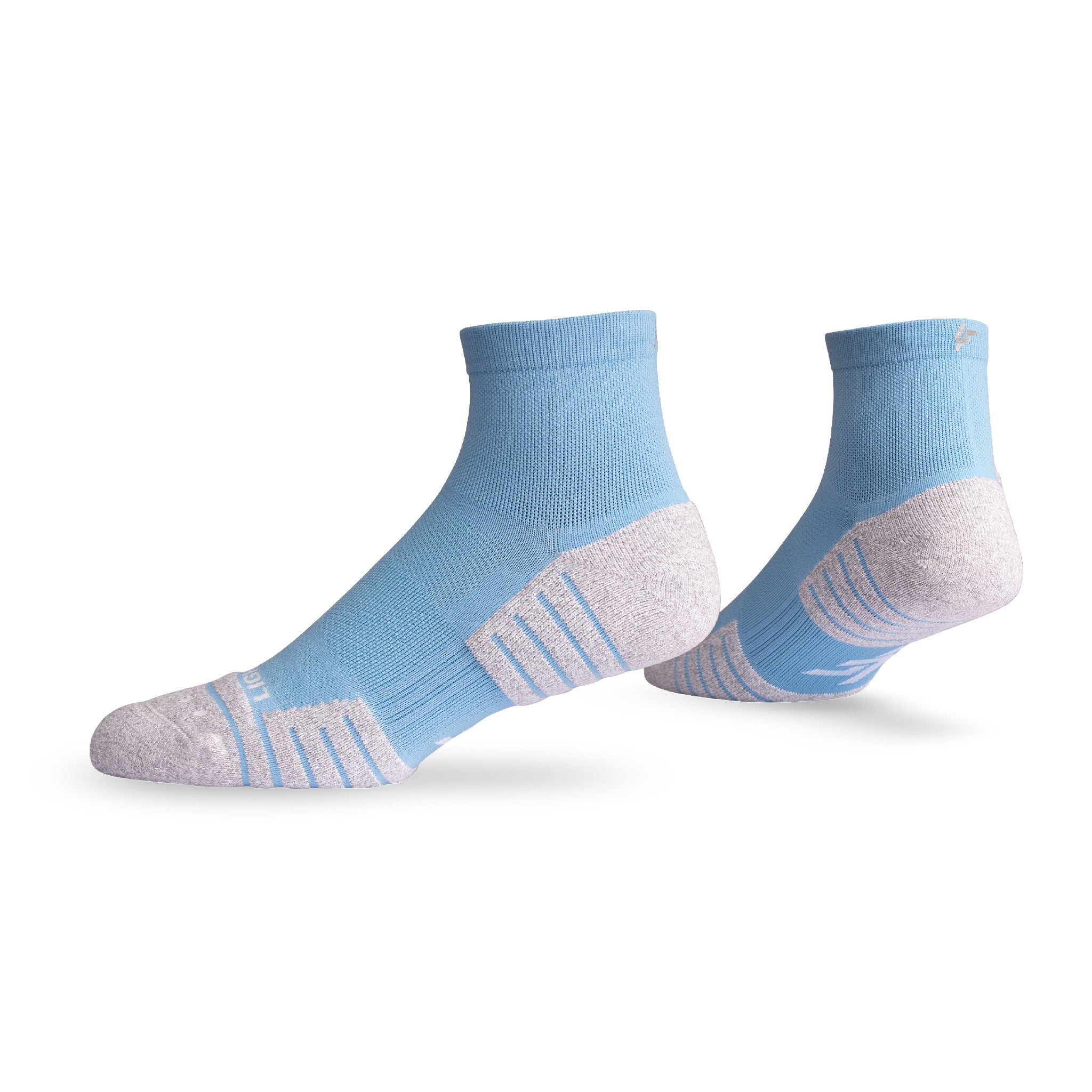 Pair of Lightfeet Performance Soft Blue Quarter Crew Socks