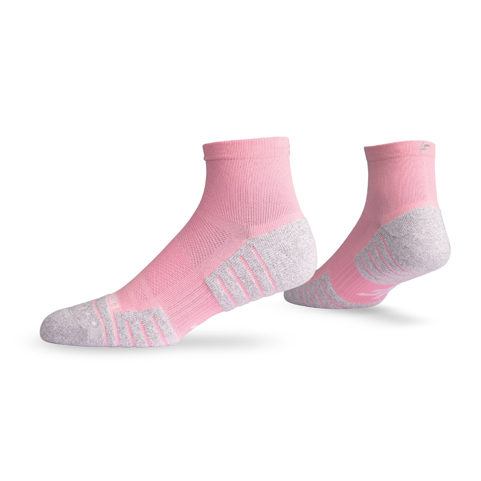 Pair of Lightfeet Performance Soft Pink Quarter Crew Socks