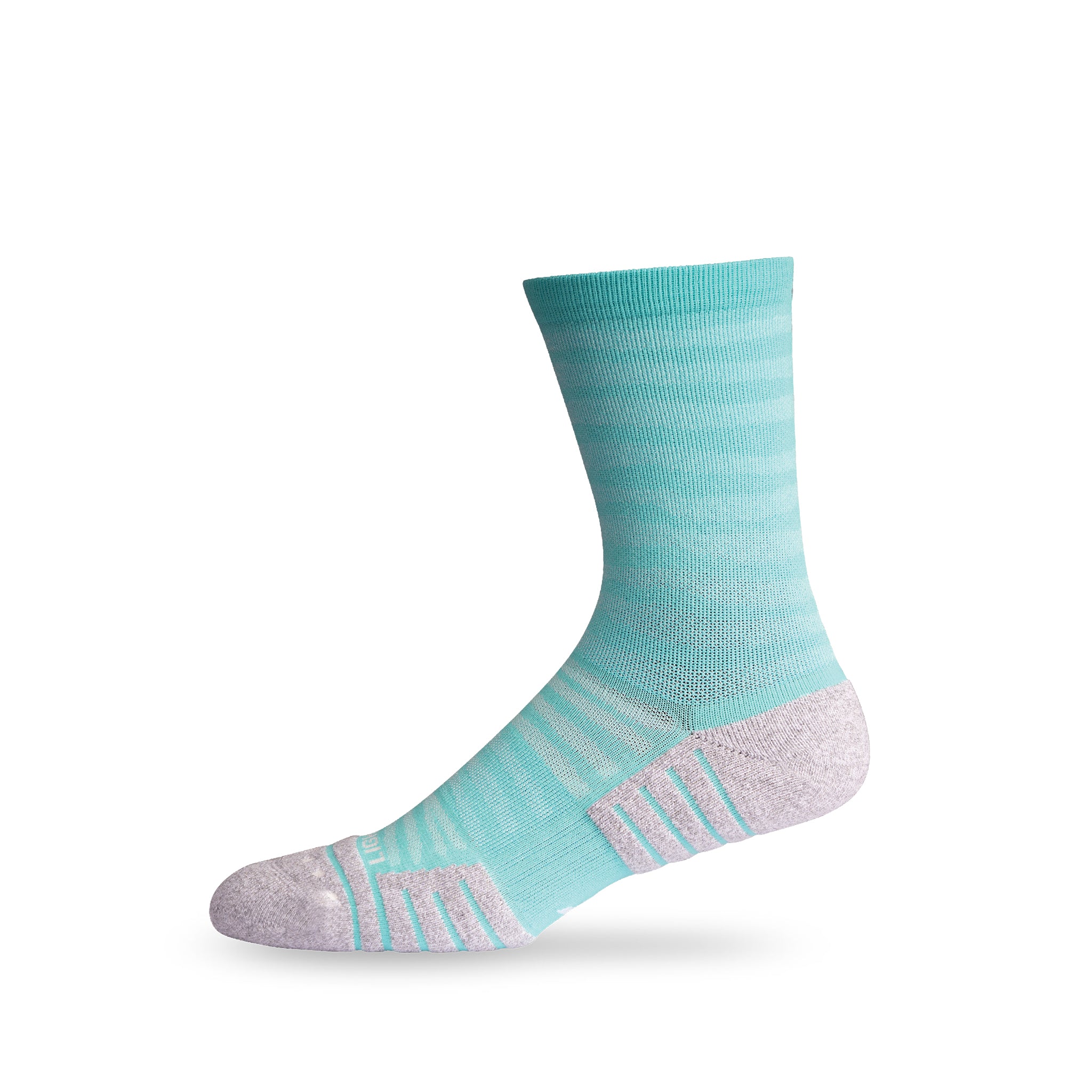 Side view of Lightfeet Performance Raster Mint Half Crew Sock