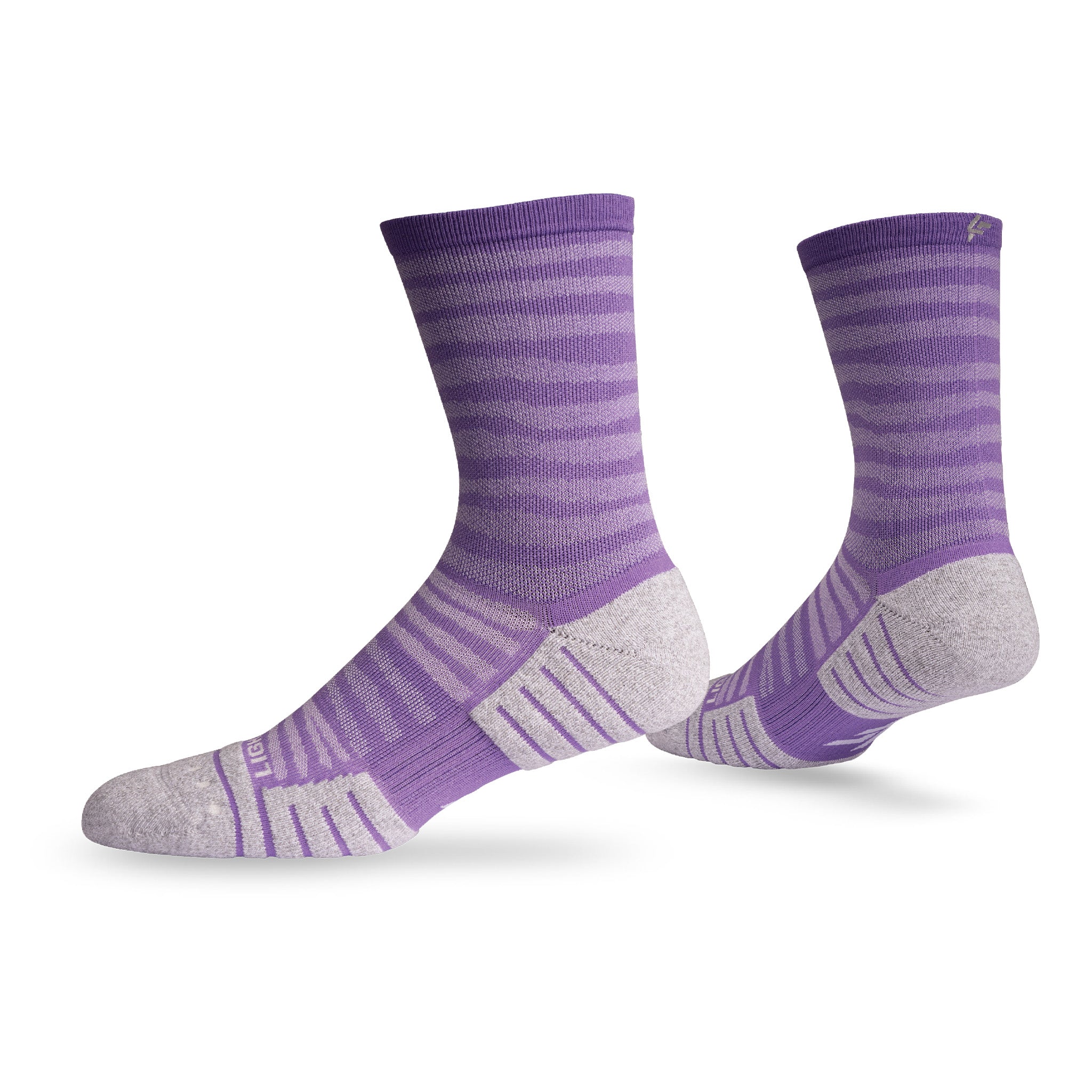 Pair of Lightfeet Performance Raster Violet Half Crew Socks