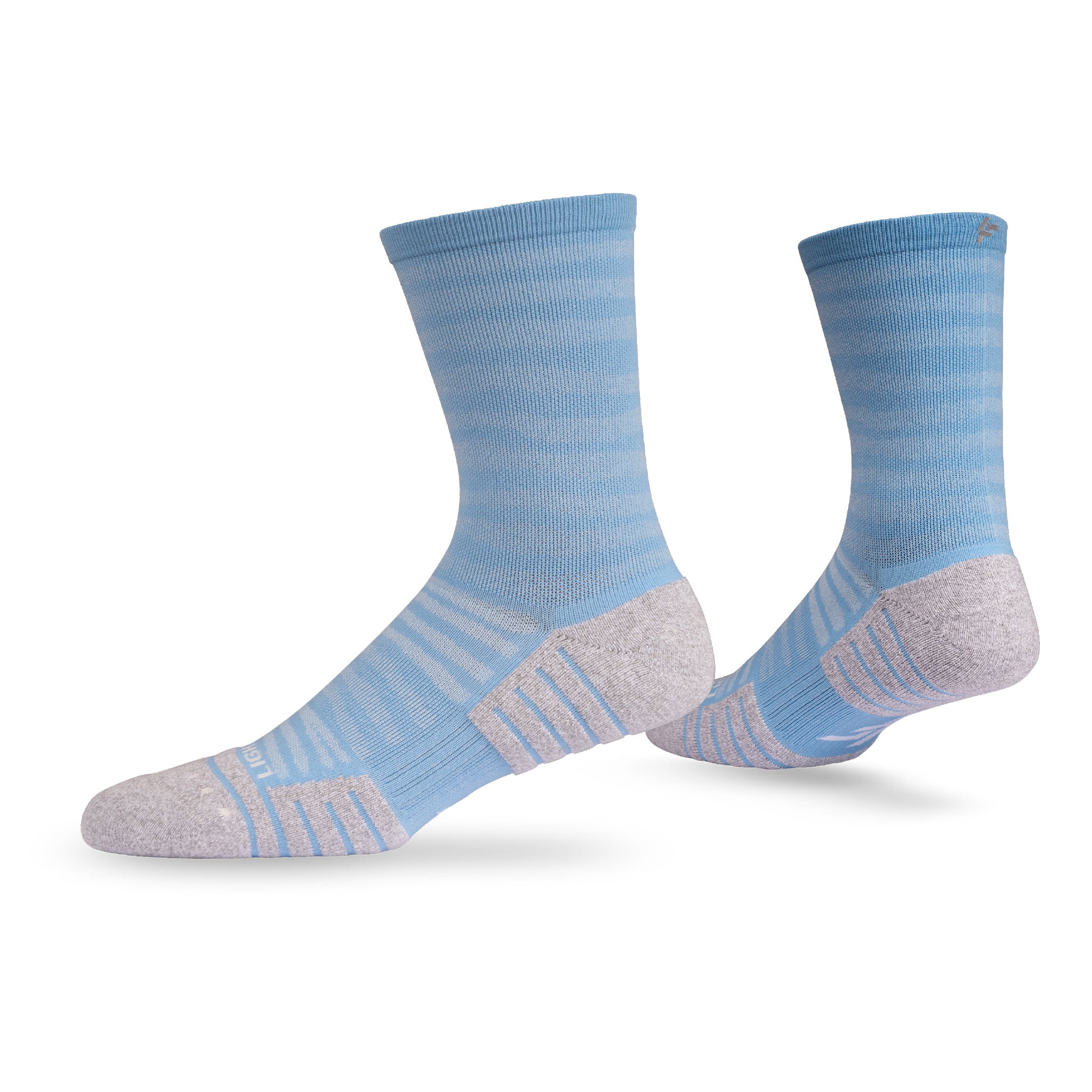 Pair of Lightfeet Performance Raster Soft Blue Half Crew Socks