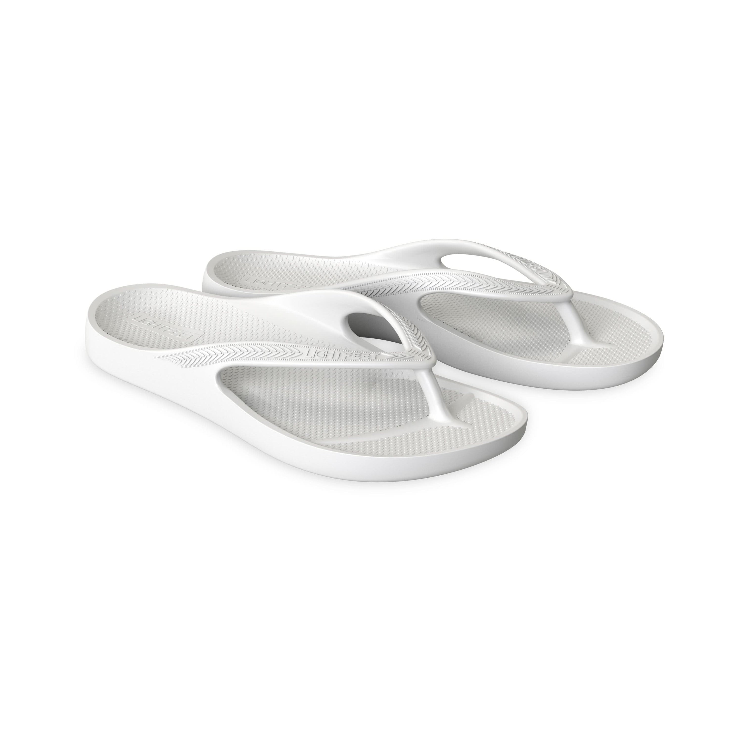 Kids - White - Lightfeet Arch Support Thongs