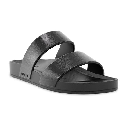 Black Shimmer - Double Strap Slides