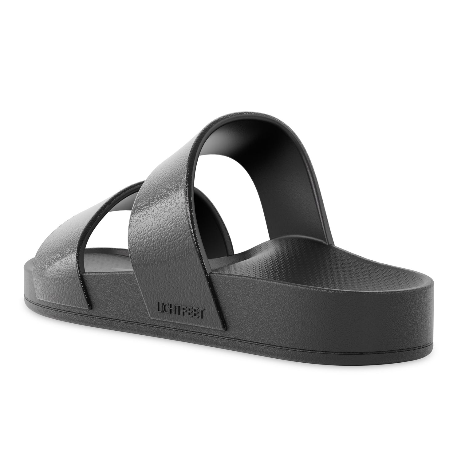 Black Shimmer - Double Strap Slides
