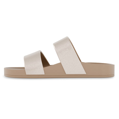 Latte Shimmer - Double Strap Slides