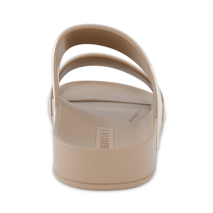 Latte Shimmer - Double Strap Slides