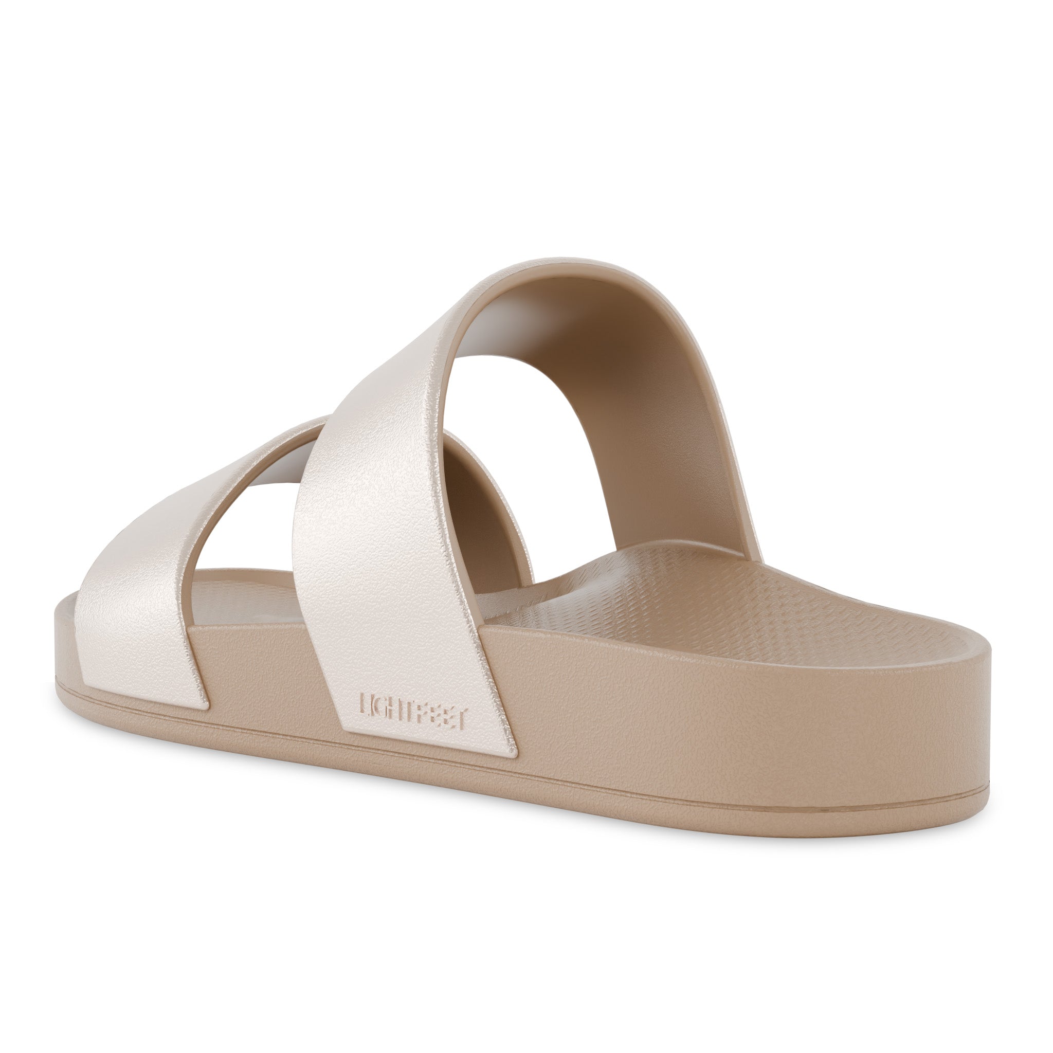 Latte Shimmer - Double Strap Slides