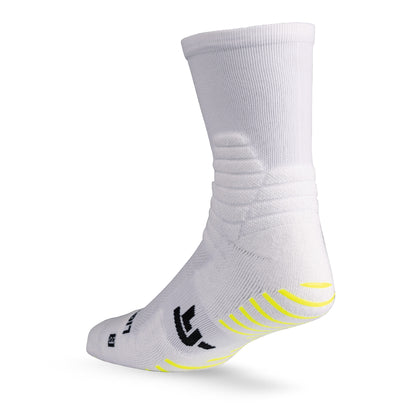 Heel view of Lightfeet Netball White Half Crew Sock 