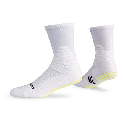 Pair of Lightfeet Netball White Half Crew Socks 