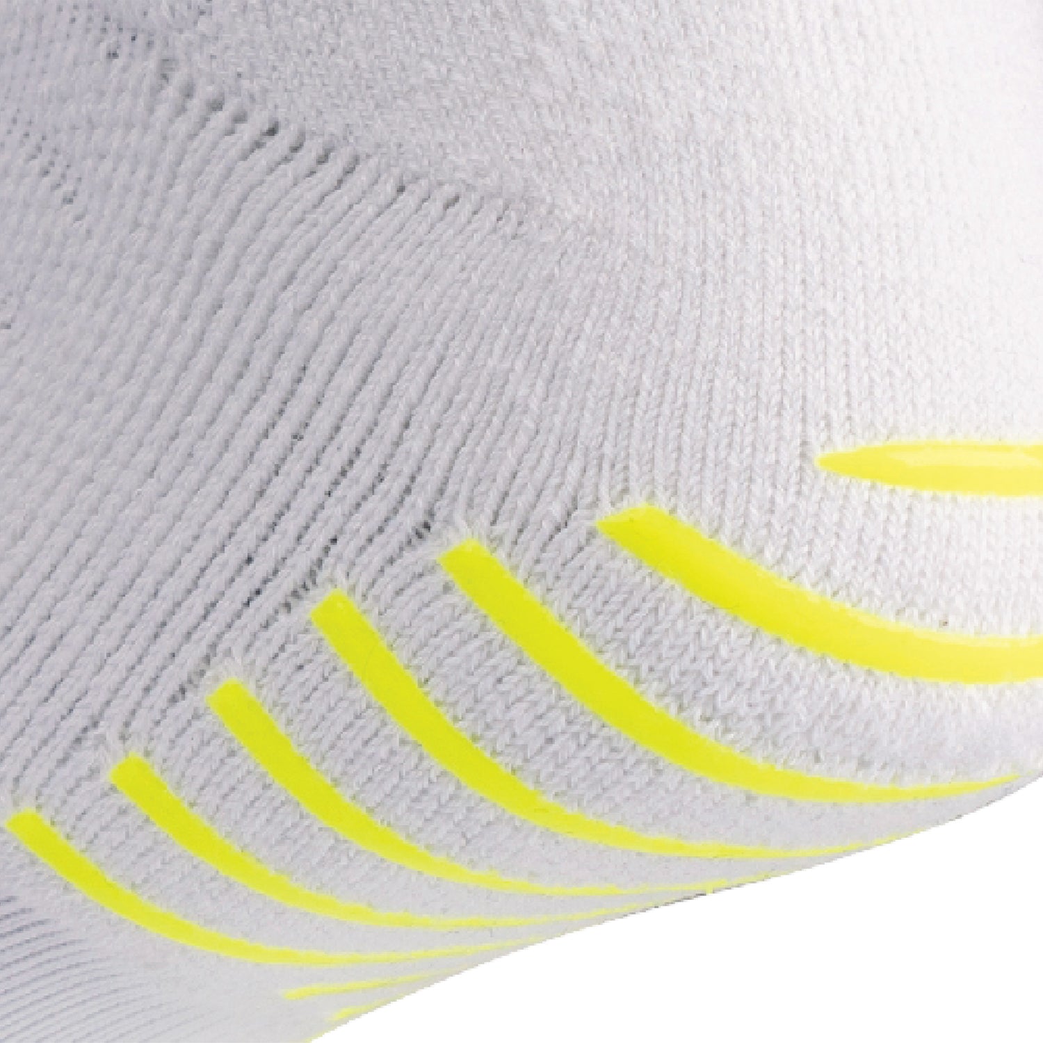 Close up view of grip strips on Lightfeet Netball White Half Crew Sock 