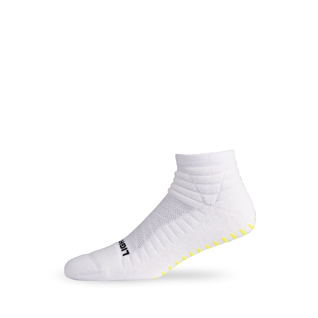 Side view of Lightfeet Netball White Mini Crew Sock 