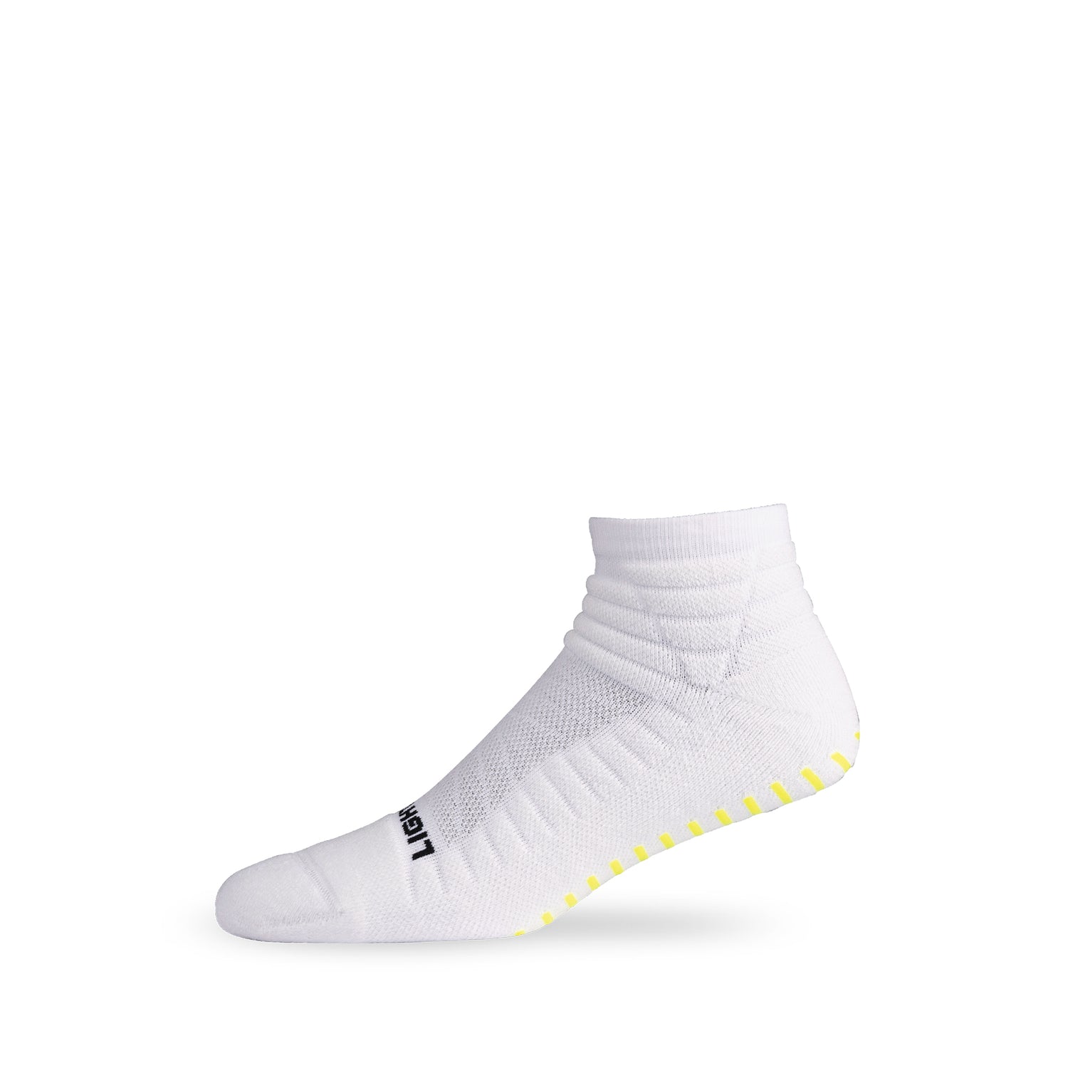Side view of Lightfeet Netball White Mini Crew Sock 