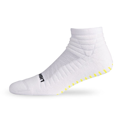 Side view of Lightfeet Netball White Mini Crew Sock 
