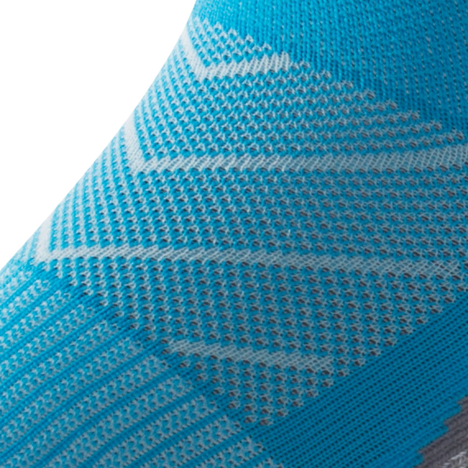 Close up view of mesh on Lightfeet Evolution Aqua Half Crew Sock 
