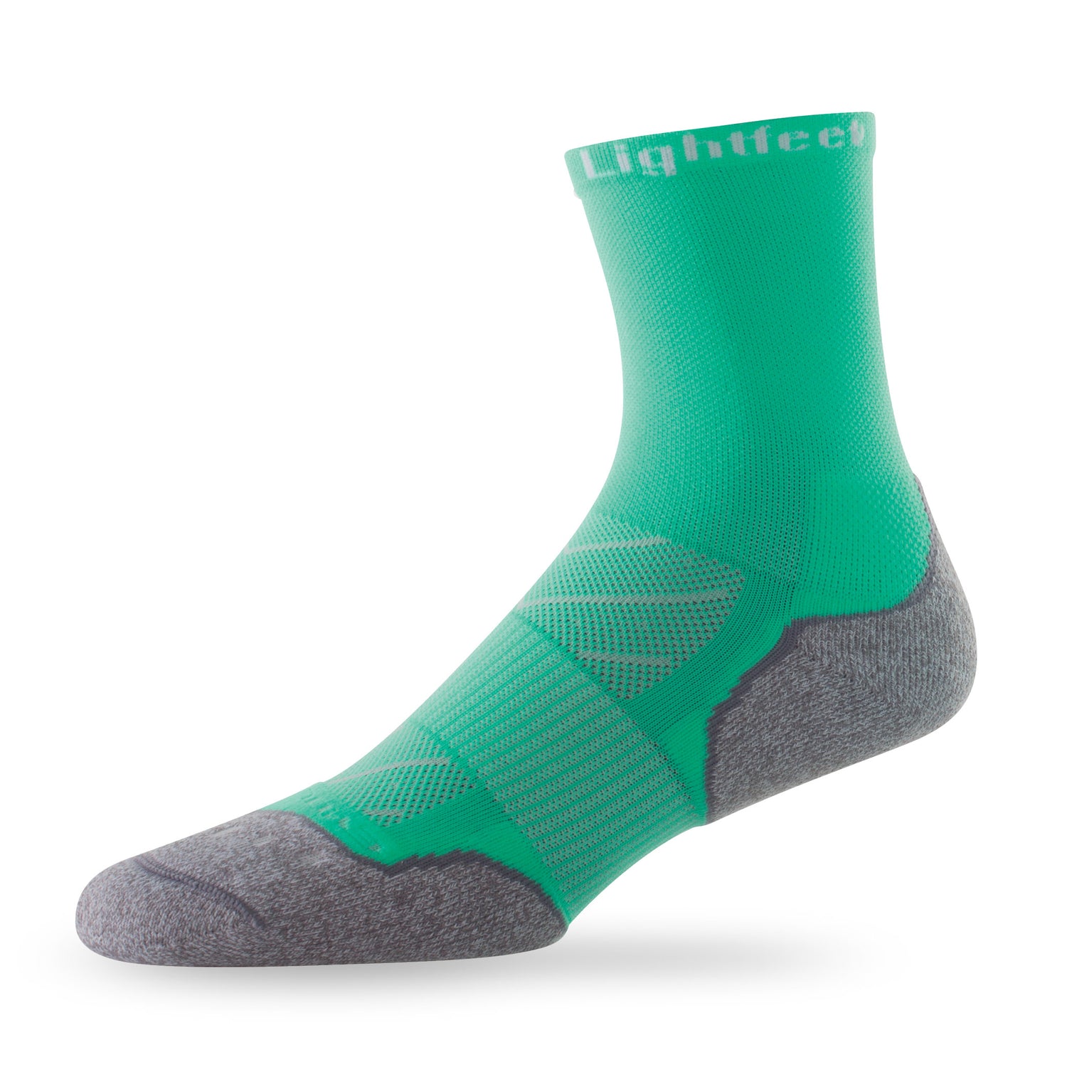 Side view of Lightfeet Evolution Mint Half Crew Sock 