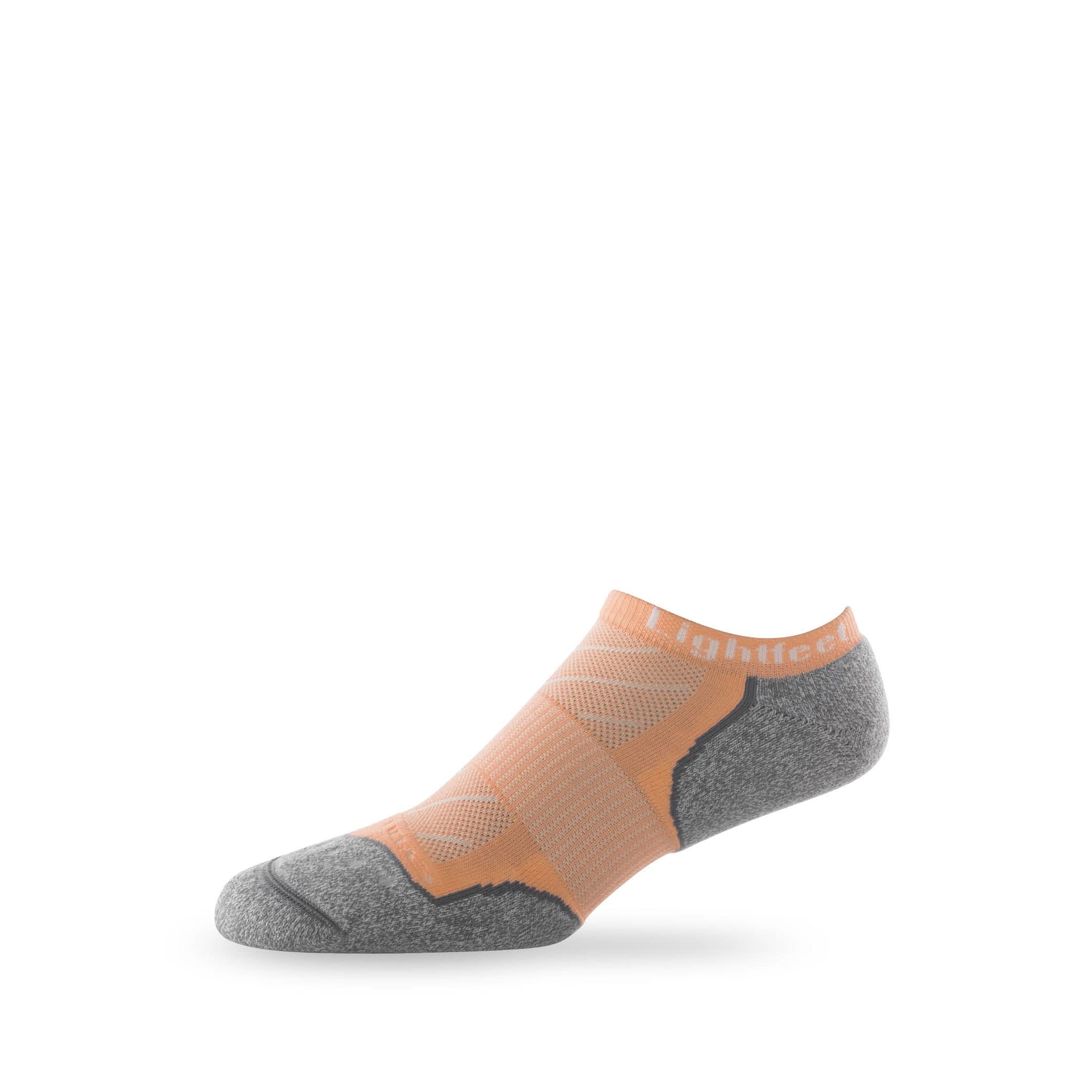 Side view of Lightfeet Evolution Peach Mini Performance Running Sock 