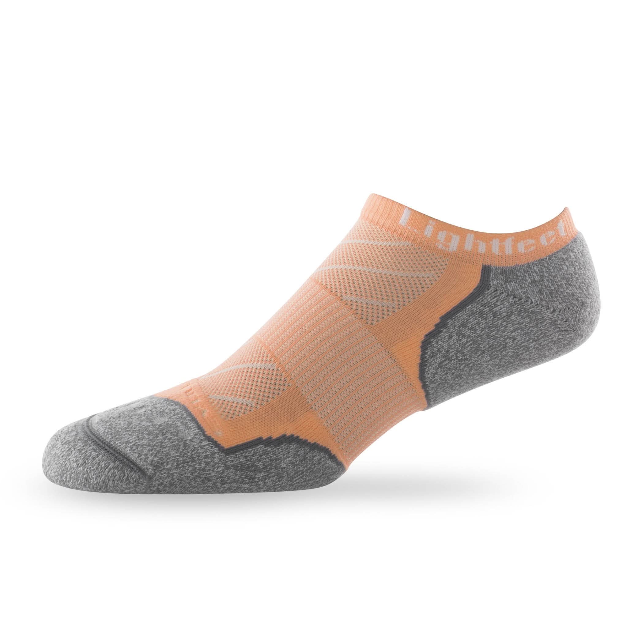 Side view of Lightfeet Evolution Peach Mini Performance Running Sock 