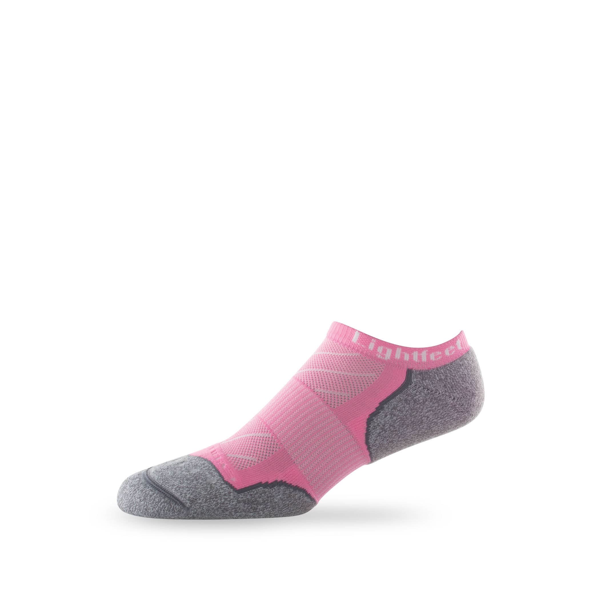 Side view of Lightfeet Evolution Soft Pink Mini Performance Running Sock 
