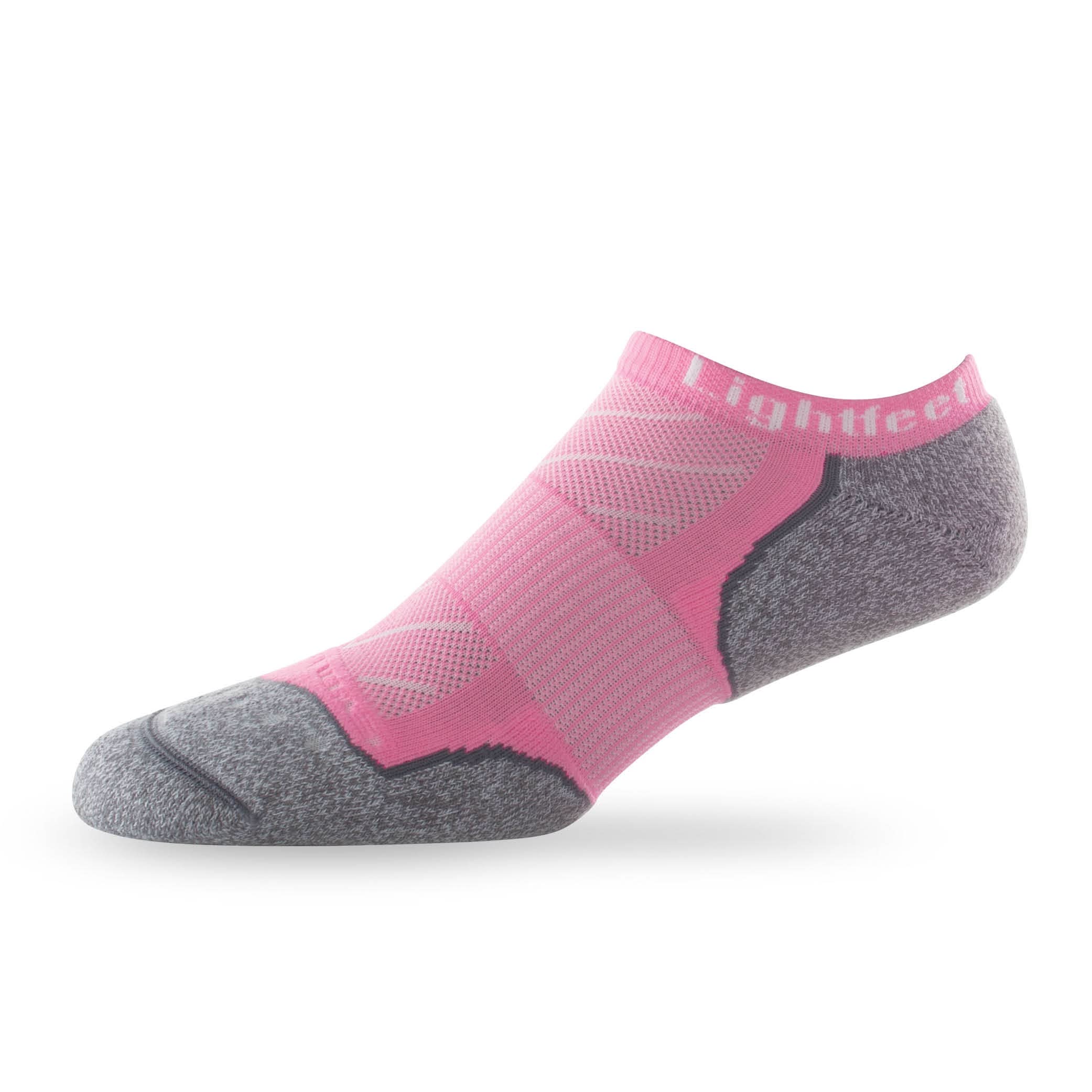 Side view of Lightfeet Evolution Soft Pink Mini Performance Running Sock 