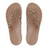 Top View of latte leopard print Lightfeet Arch Support Thongs