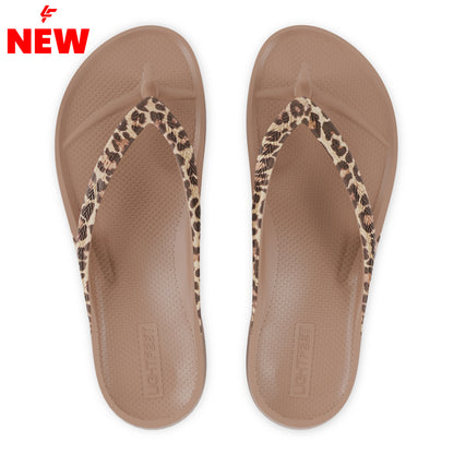 Latte Leopard - Arch Support Thongs