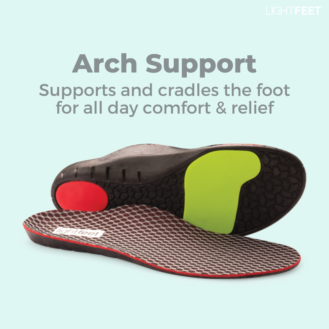 Arch Support insole supports and cradles the foot for all day comfort and relief