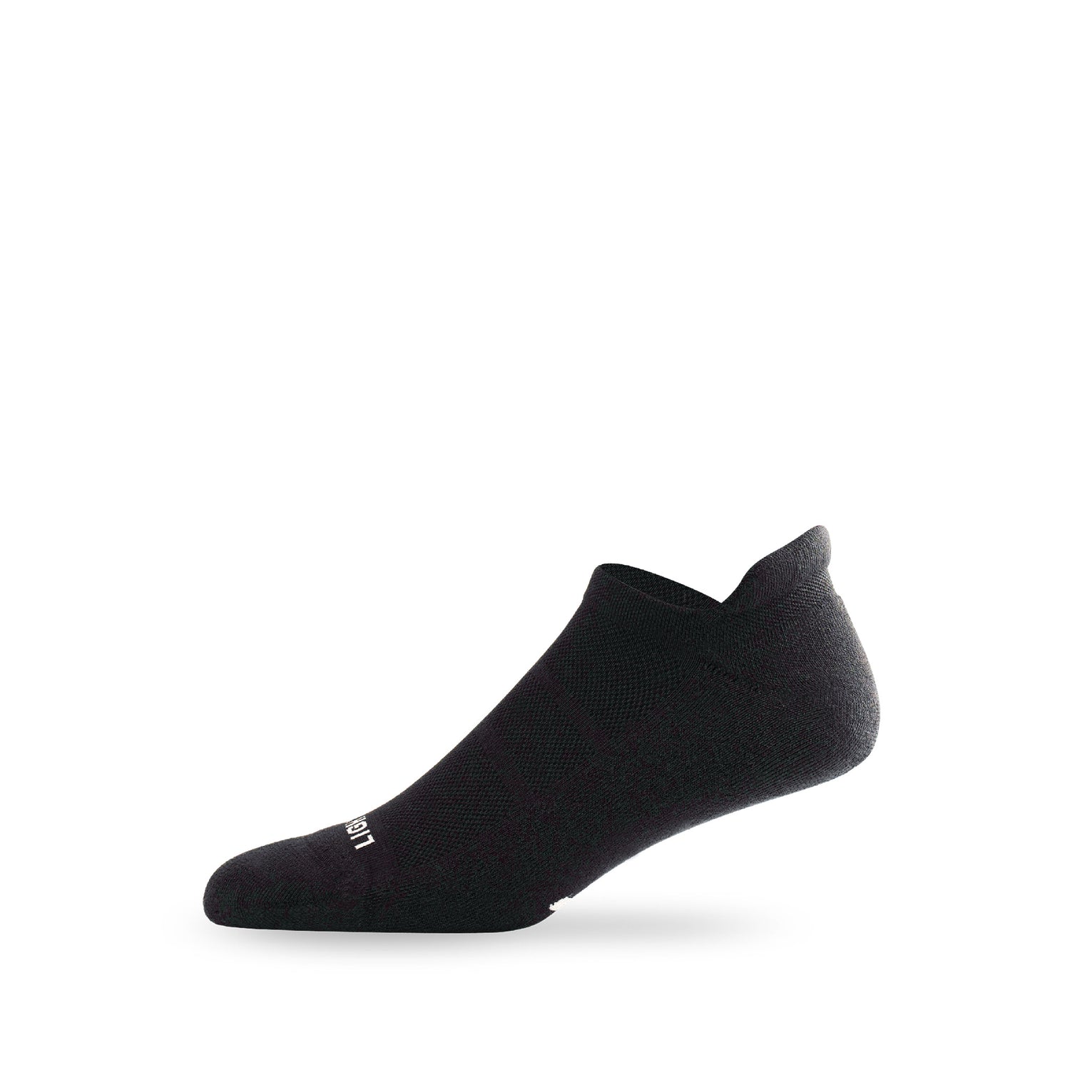 Side view of Lightfeet Comfort Black Ankle Socks 