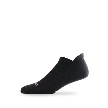 Side view of Lightfeet Comfort Black Ankle Socks 