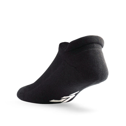 Heel view of Lightfeet Comfort Black Ankle Socks 