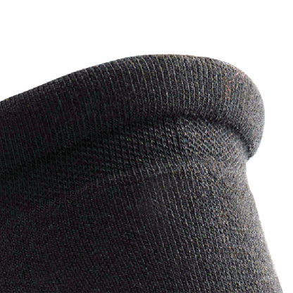 Close up view of comfort heel padding of Lightfeet Comfort Black Ankle Socks 