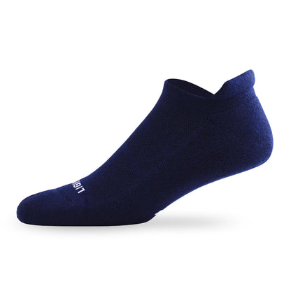 Side view of Lightfeet Comfort Navy Ankle Socks 