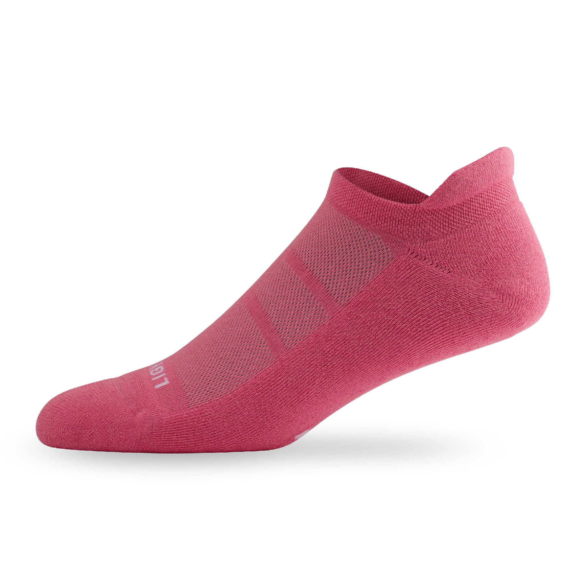 Side view of Lightfeet Comfort Pink Ankle Socks 
