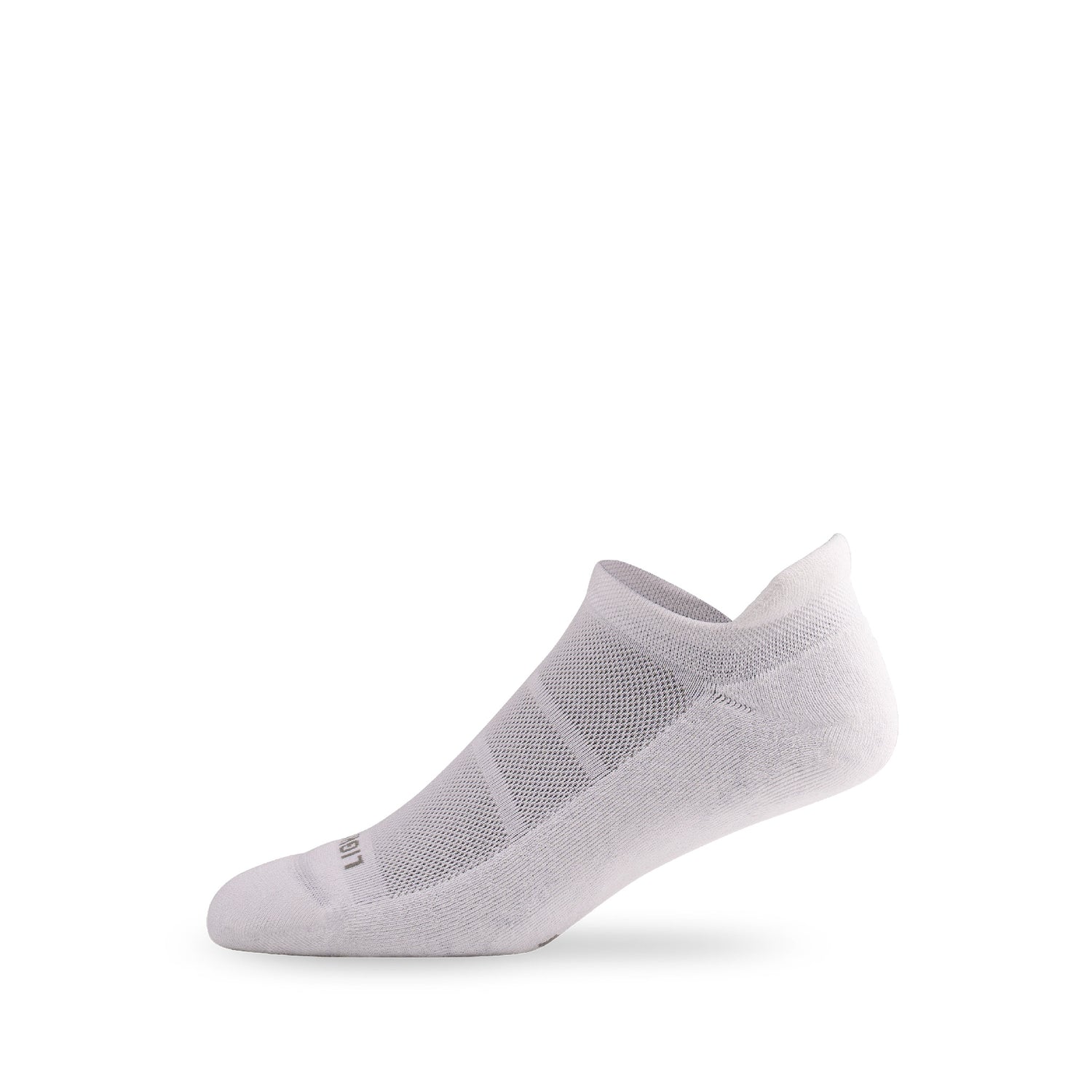 Side view of Lightfeet Comfort White Ankle Socks 