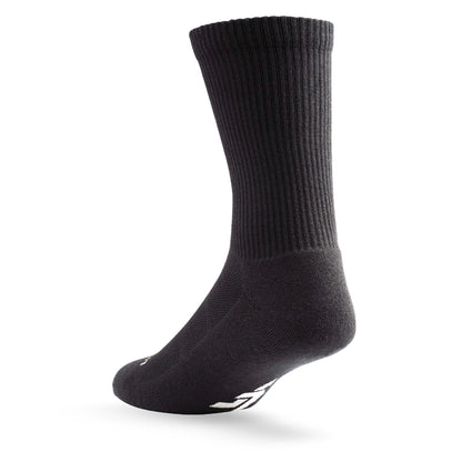 Heel view of Lightfeet Comfort Black Crew Socks 