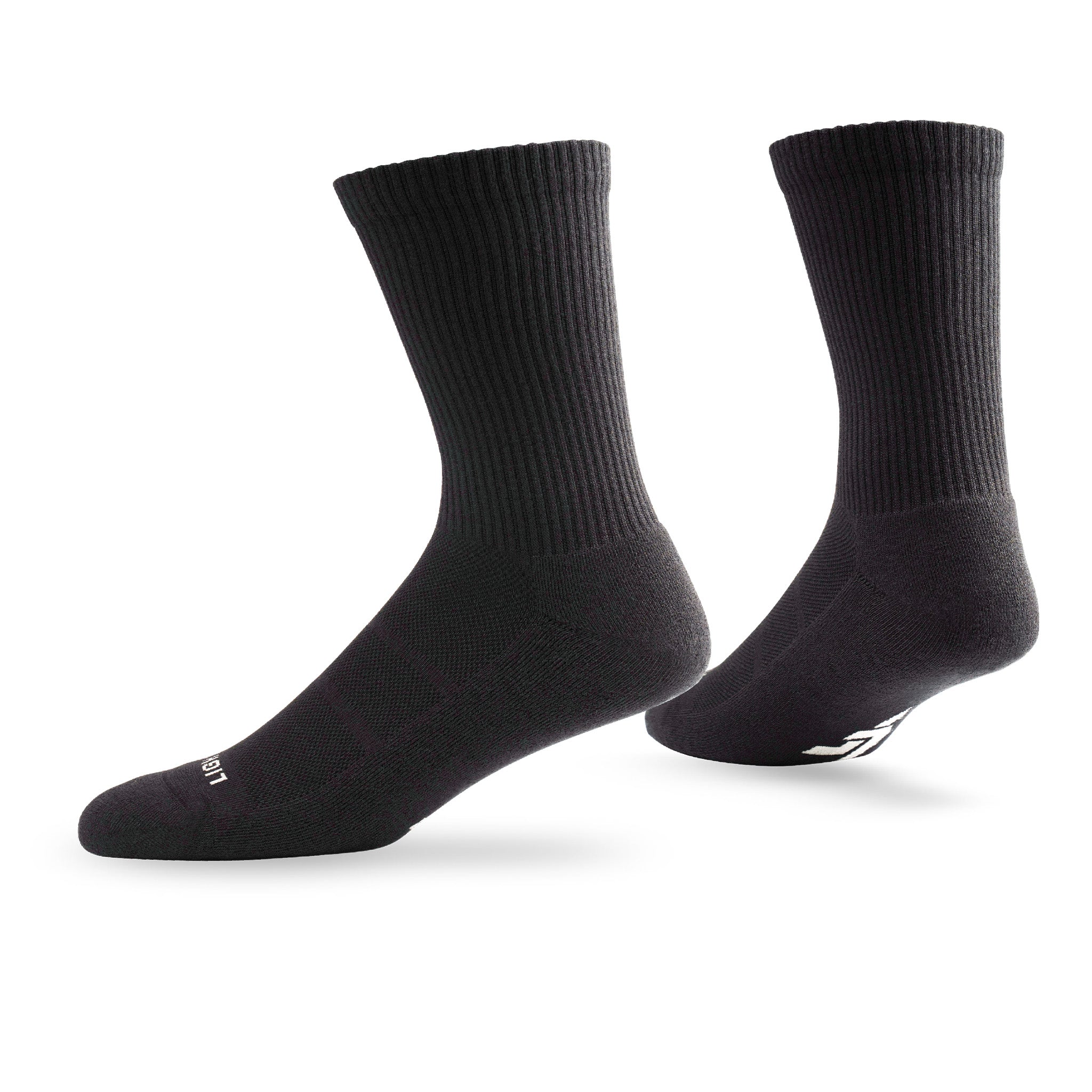 Pair of Lightfeet Comfort Black Crew Socks 