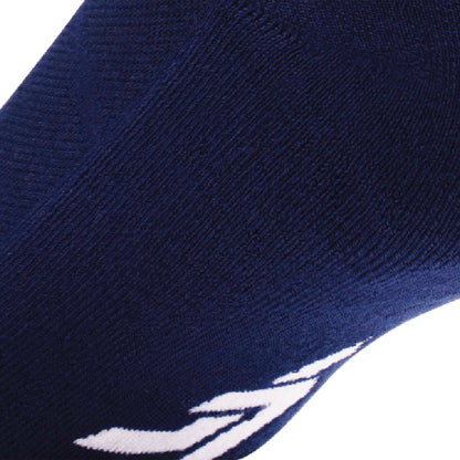 Close up view of cushion padding of Lightfeet Comfort Navy Crew Socks 