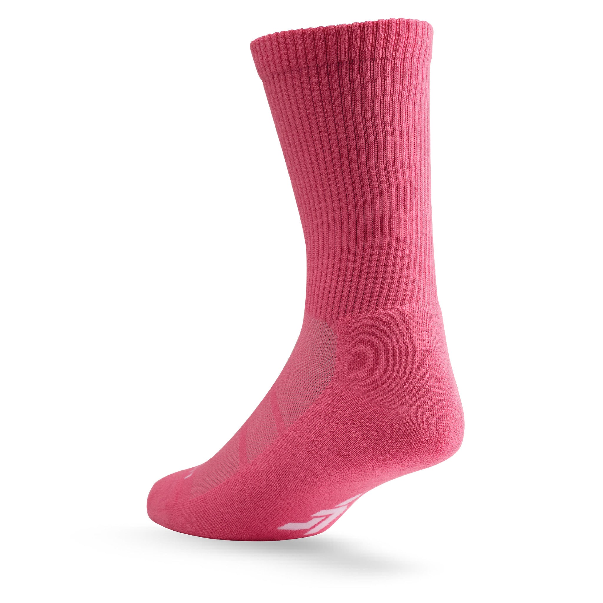 Heel view of Lightfeet Comfort Pink Crew Socks 