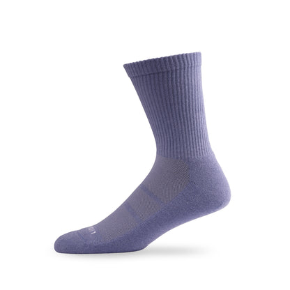 Side view of Lightfeet Comfort Purple Crew Socks 