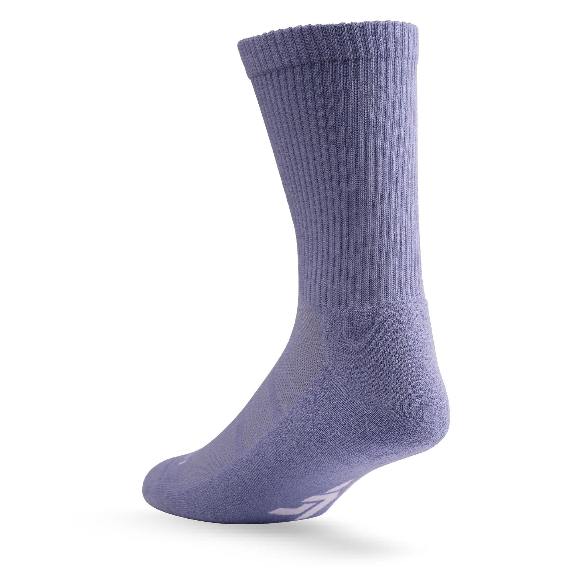Heel view of Lightfeet Comfort Purple Crew Socks 