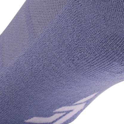 Close up view of cushion padding of Lightfeet Comfort Purple Crew Socks 