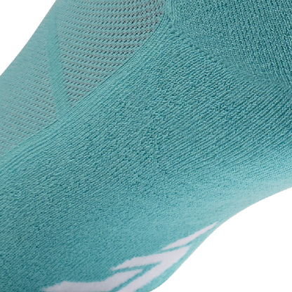 Close up view of cushion padding of Lightfeet Comfort Teal Crew Socks 