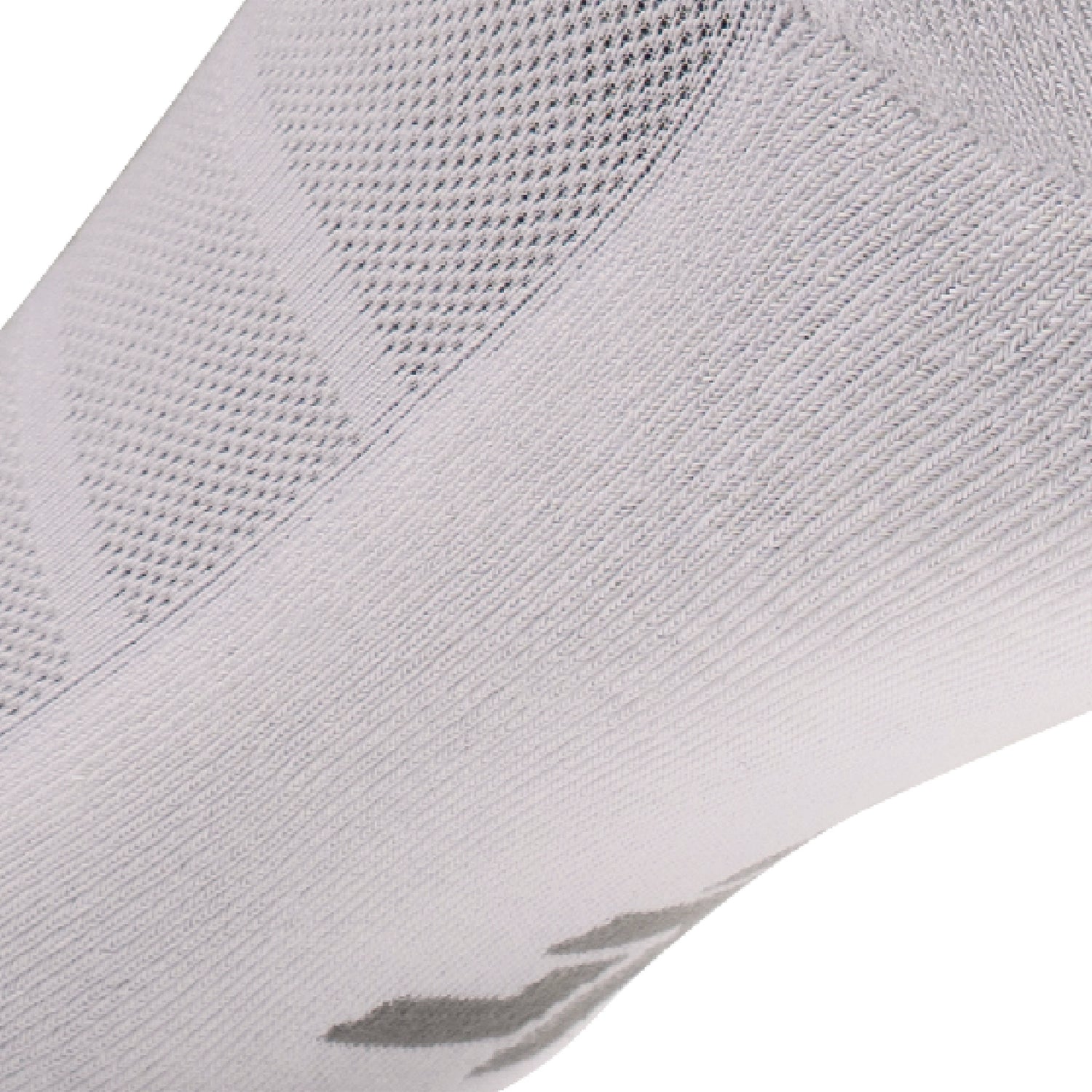Close up view of cushion padding of Lightfeet Comfort White Crew Socks 