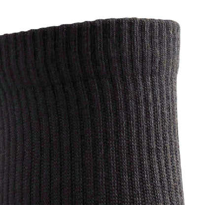 Close up view of cuff of Lightfeet Comfort Black Quarter Socks 
