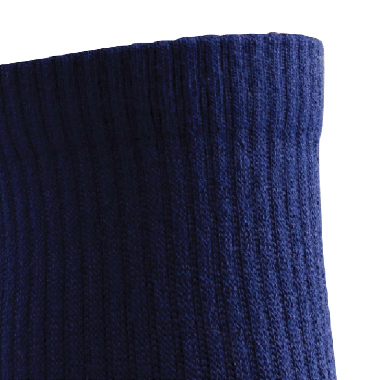 Close up view of cuff of Lightfeet Comfort Navy Quarter Socks 
